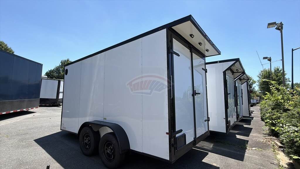 2025 Maximum 7x14 Enclosed Cargo trailer in white, photo 2