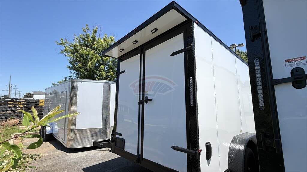 2025 Maximum 7x14 Enclosed Cargo trailer in white, photo 3