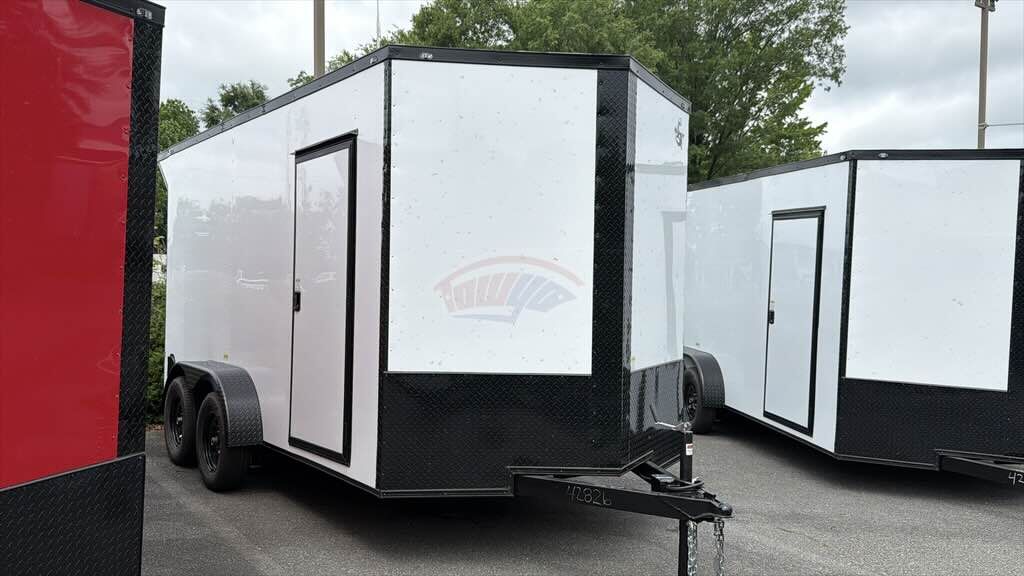 2026 Maximum 7x16 Enclosed Cargo trailer in white, photo 3