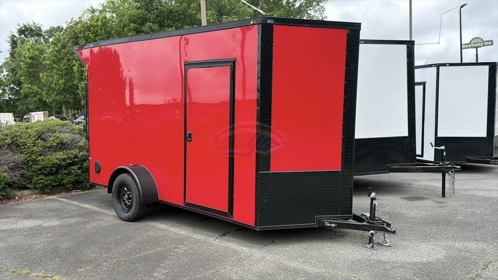 2026 Maximum 6x12 Enclosed Cargo trailer in red