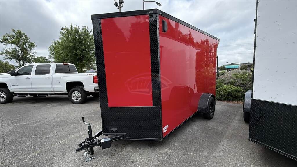 2026 Maximum 6x12 Enclosed Cargo trailer in red, photo 2