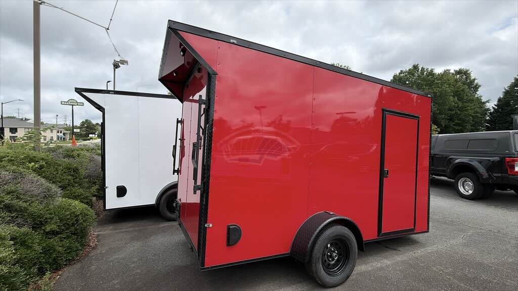 2026 Maximum 6x12 Enclosed Cargo trailer in red, photo 3