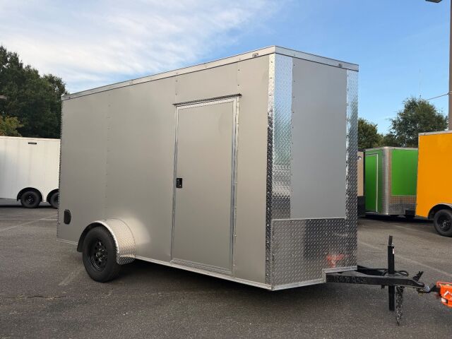 2027 J&C 6x12 enclosed cargo trailer in silver