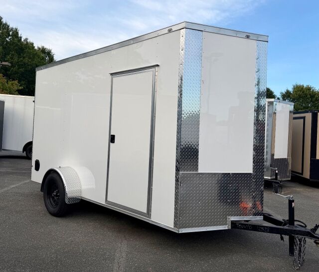 2027 J&C 6x12 enclosed cargo trailer in white
