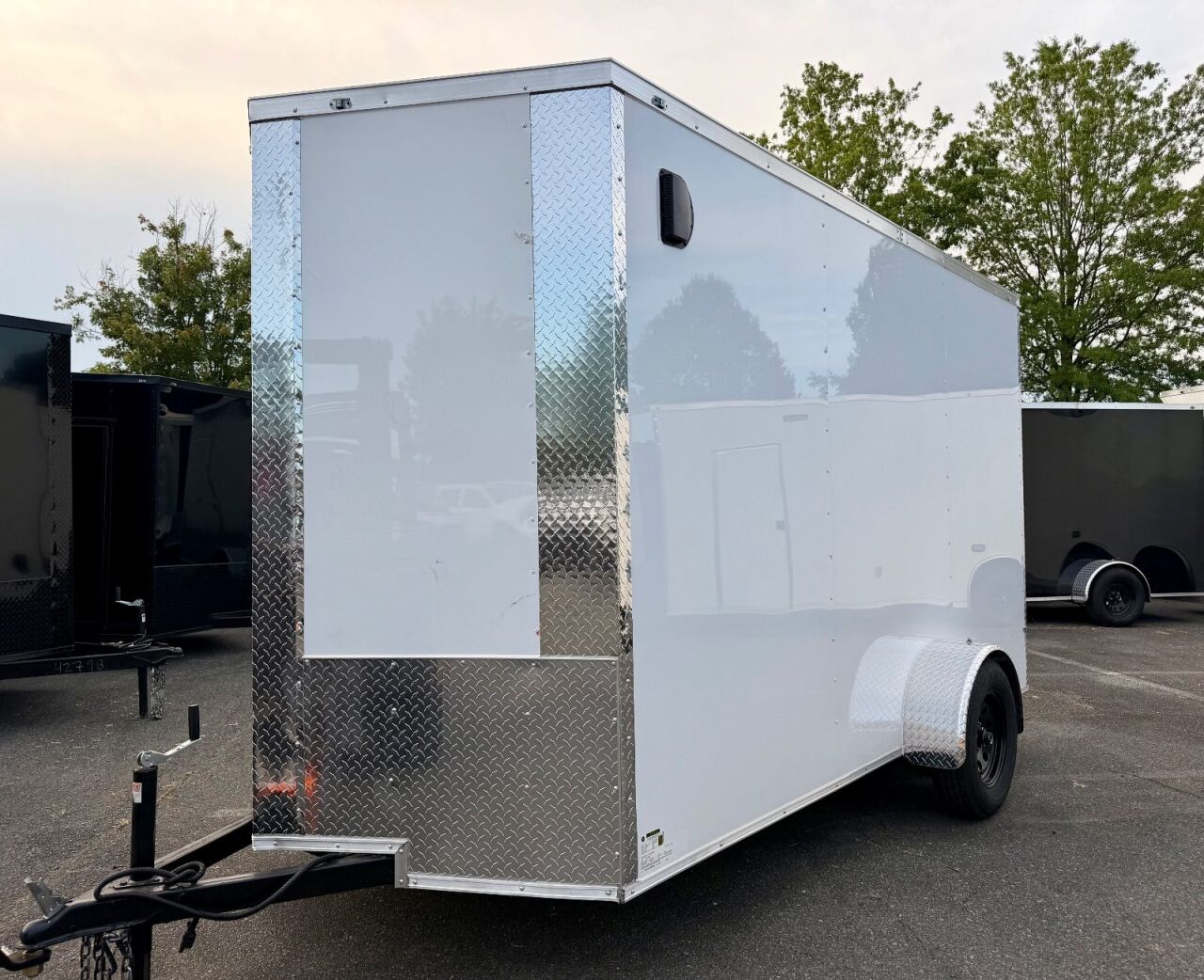 2027 J&C 6x12 enclosed cargo trailer in white, photo 4