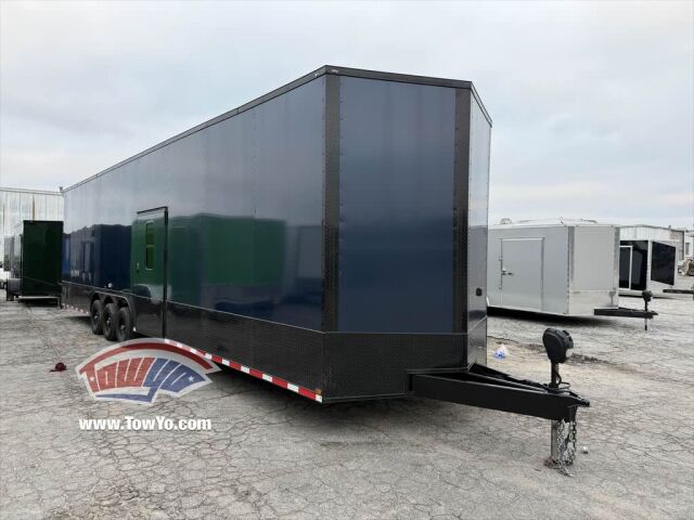 2026 Hook & Line 8.5x36 Cargo enclosed cargo trailer in indigo blue