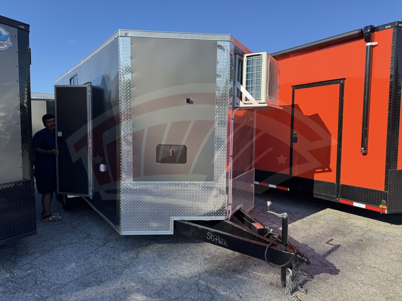 2026 Hook & Line 7x16 Cargo toy hauler trailer in charcoal