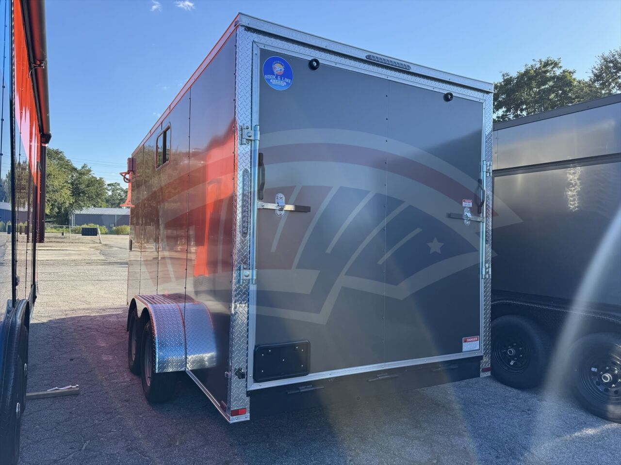 2026 Hook & Line 7x16 Cargo toy hauler trailer in charcoal, photo 3