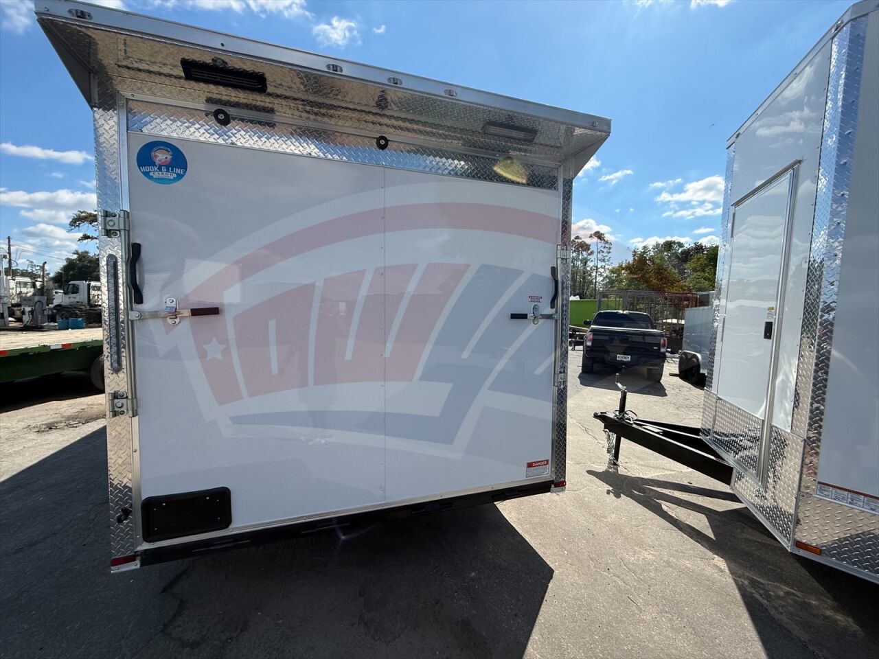 2026 Hook & Line 8.5x24 Cargo enclosed cargo trailer in white, photo 2