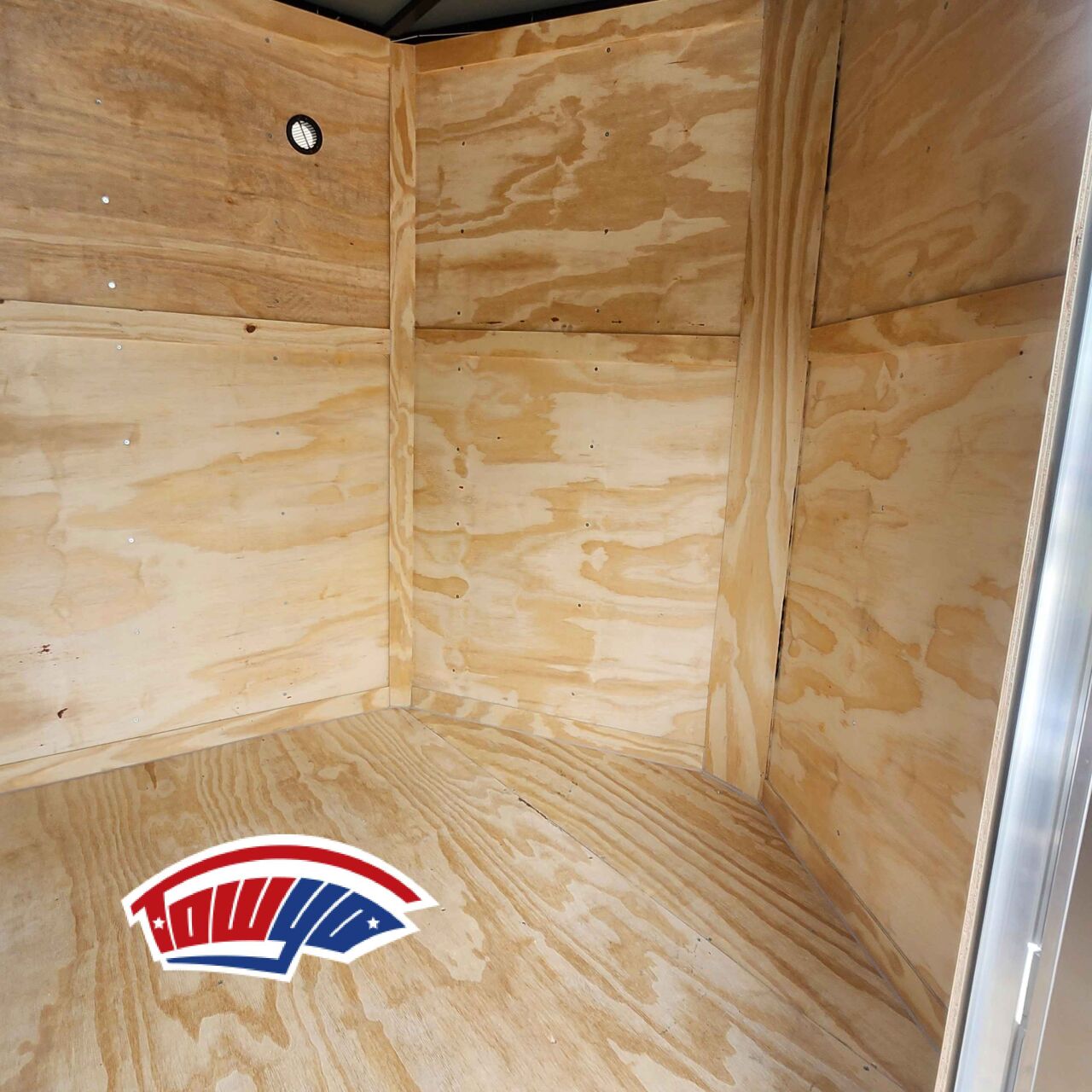 2026 J&C 7x12 Enclosed Cargo trailer in white, photo 2