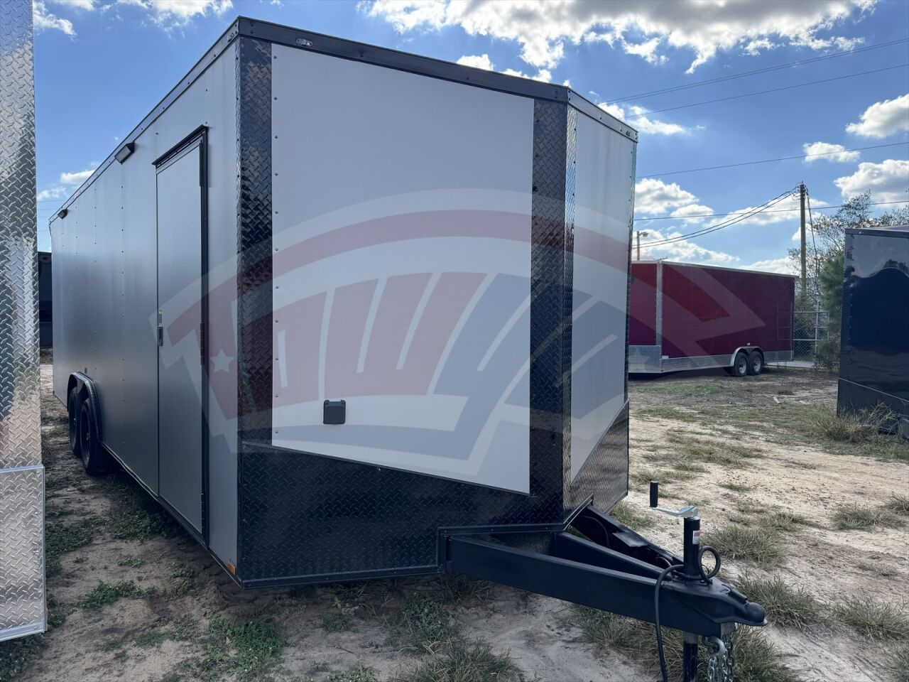 2026 Hook & Line 8.5x24 Cargo race car trailer in silver, photo 2