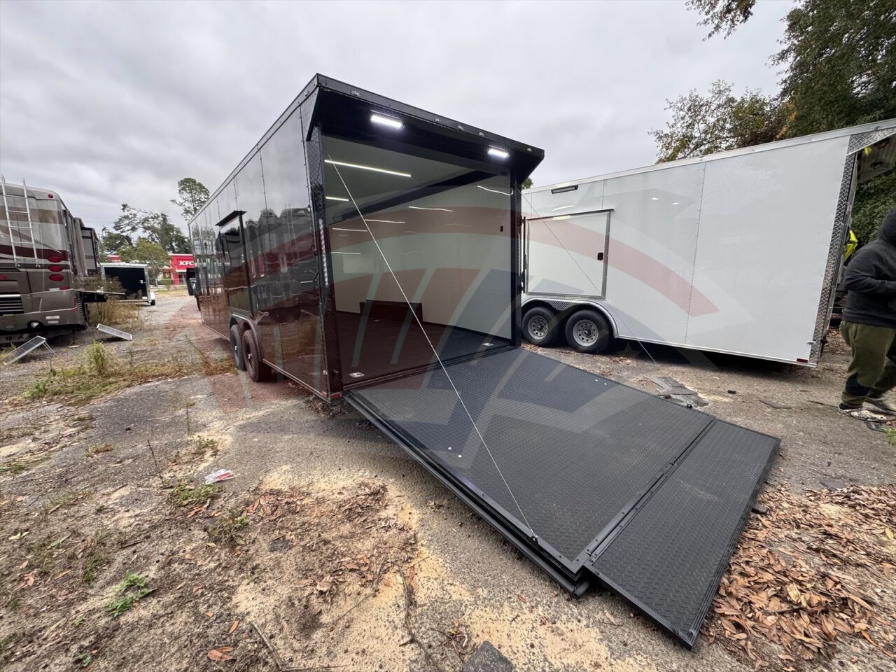 2026 Hook & Line 8.5x24 Cargo enclosed cargo trailer in black, photo 3