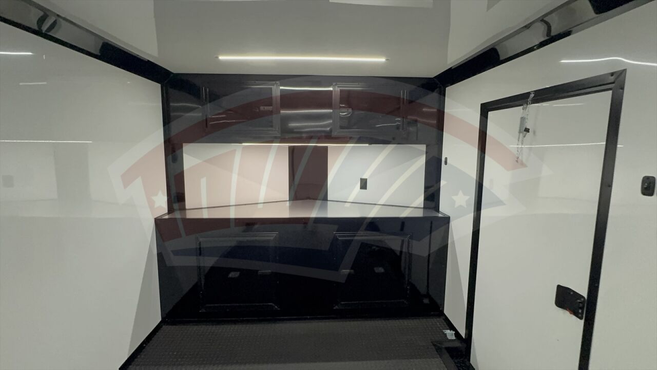 2026 Hook & Line 8.5x24 Cargo enclosed cargo trailer in black, photo 7