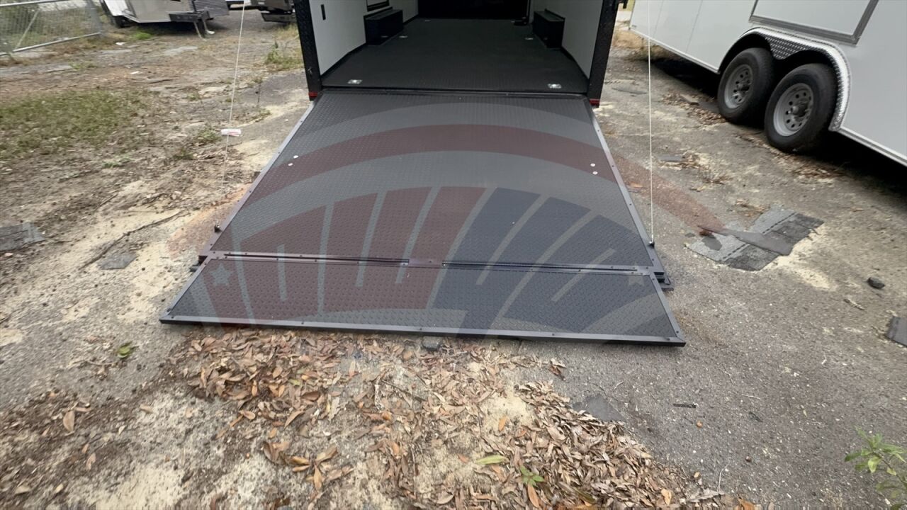 2026 Hook & Line 8.5x24 Cargo enclosed cargo trailer in black, photo 9