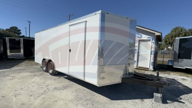 2026 J&C 8.5x20 Enclosed Cargo trailer in white