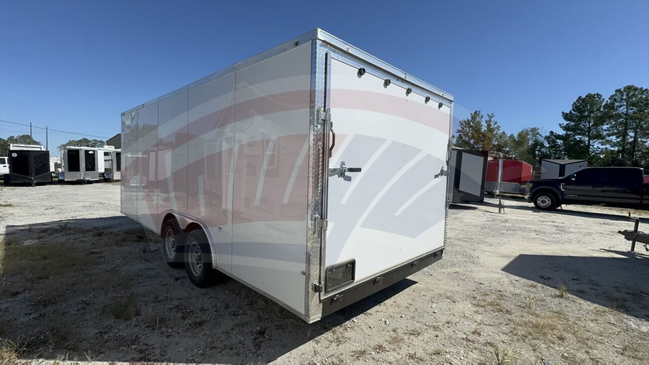 2026 J&C 8.5x20 Enclosed Cargo trailer in white, photo 4