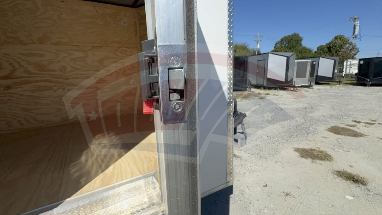 2026 J&C 8.5x20 Enclosed Cargo trailer in white, photo 9
