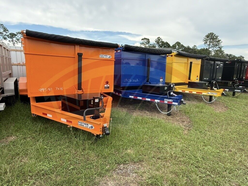 2026 Panther Cargo 7x16 Dump trailer in true blue