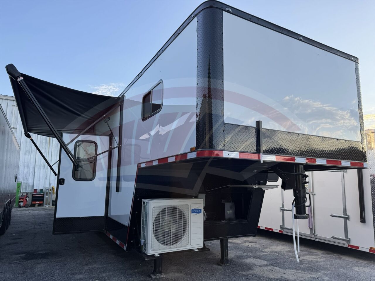 2026 Hook & Line 8.5x44 Gooseneck Car Hauler trailer in white