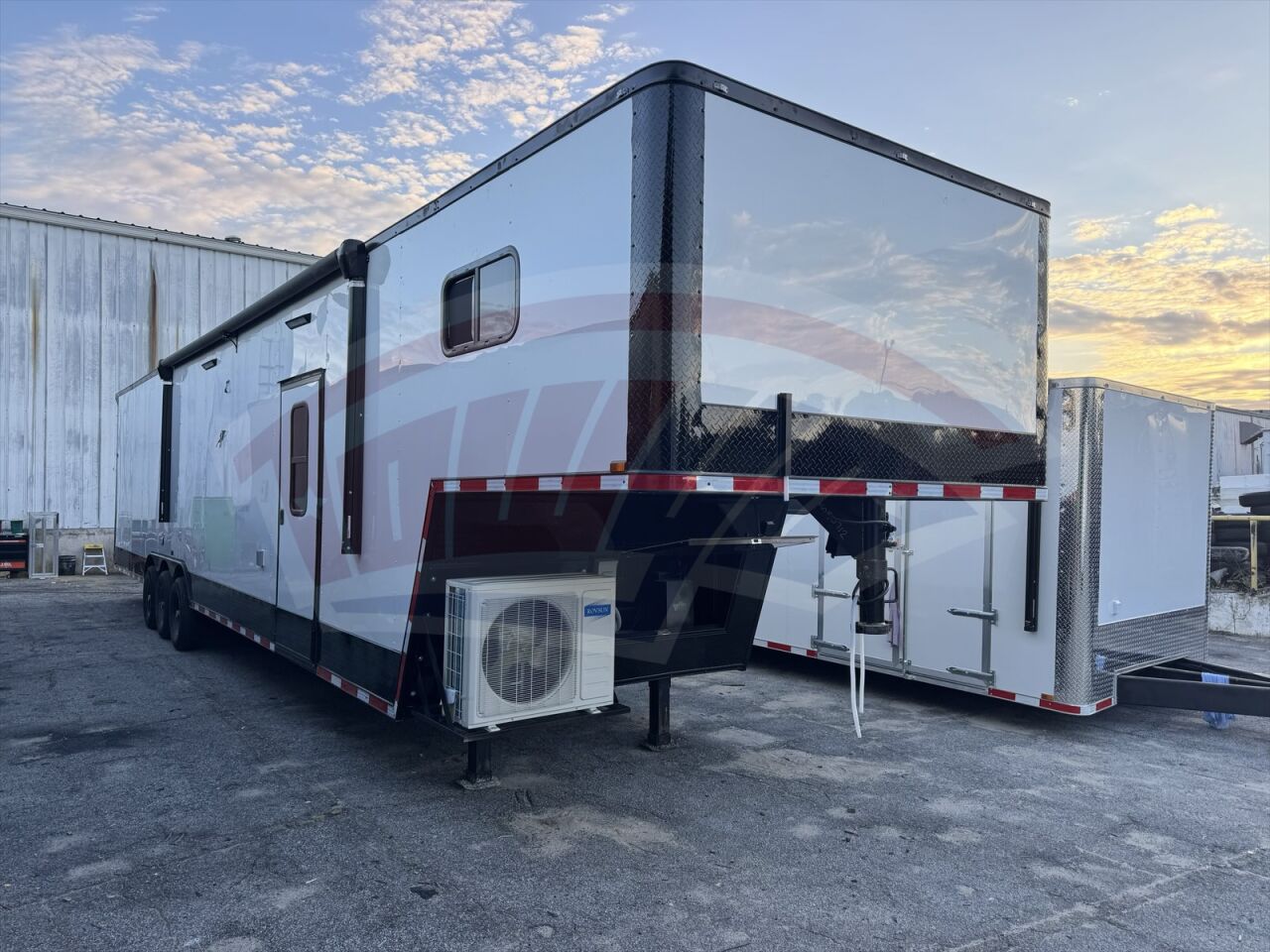 2026 Hook & Line 8.5x44 Gooseneck Car Hauler trailer in white, photo 10