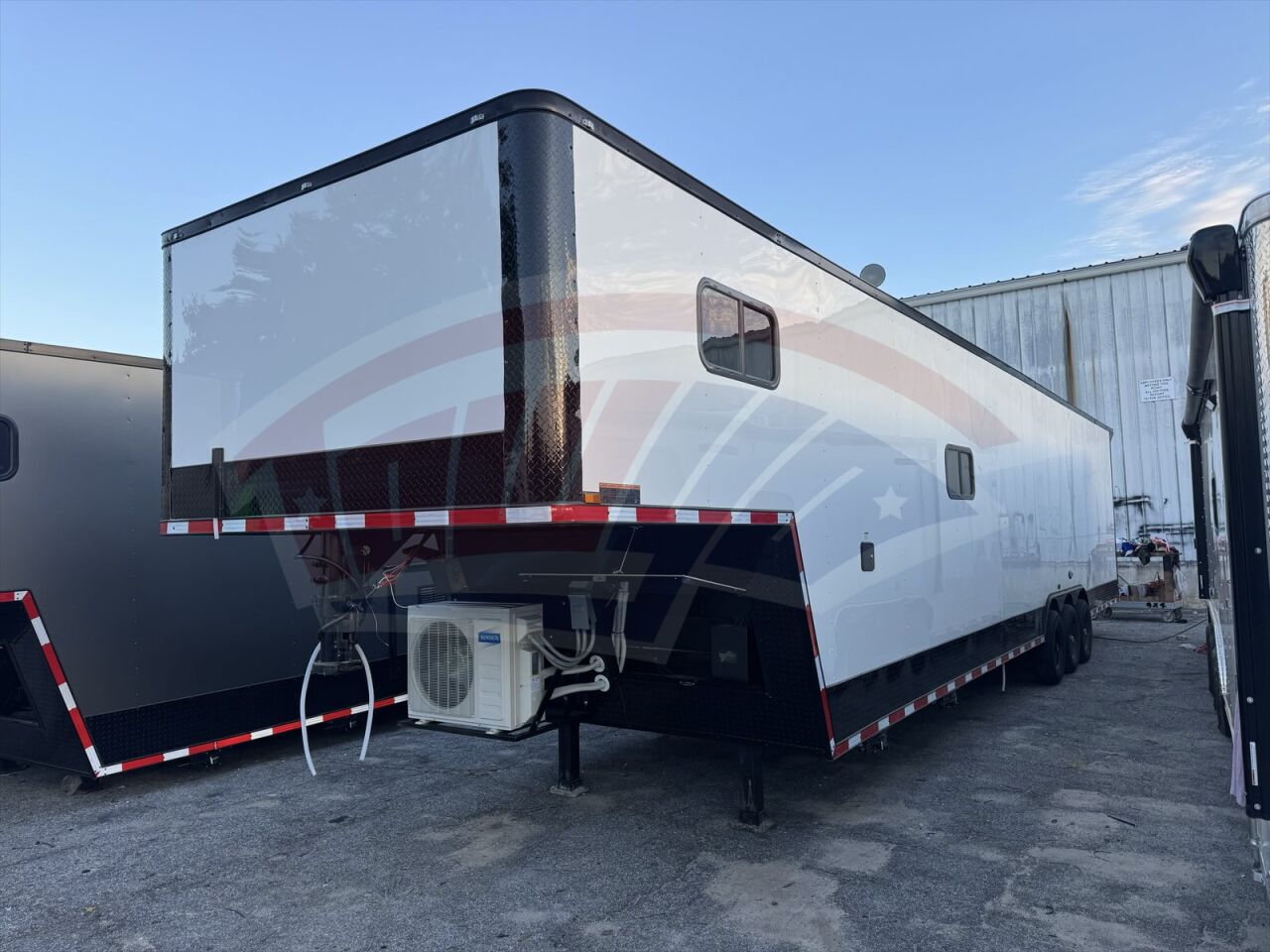 2026 Hook & Line 8.5x44 Gooseneck Car Hauler trailer in white, photo 12