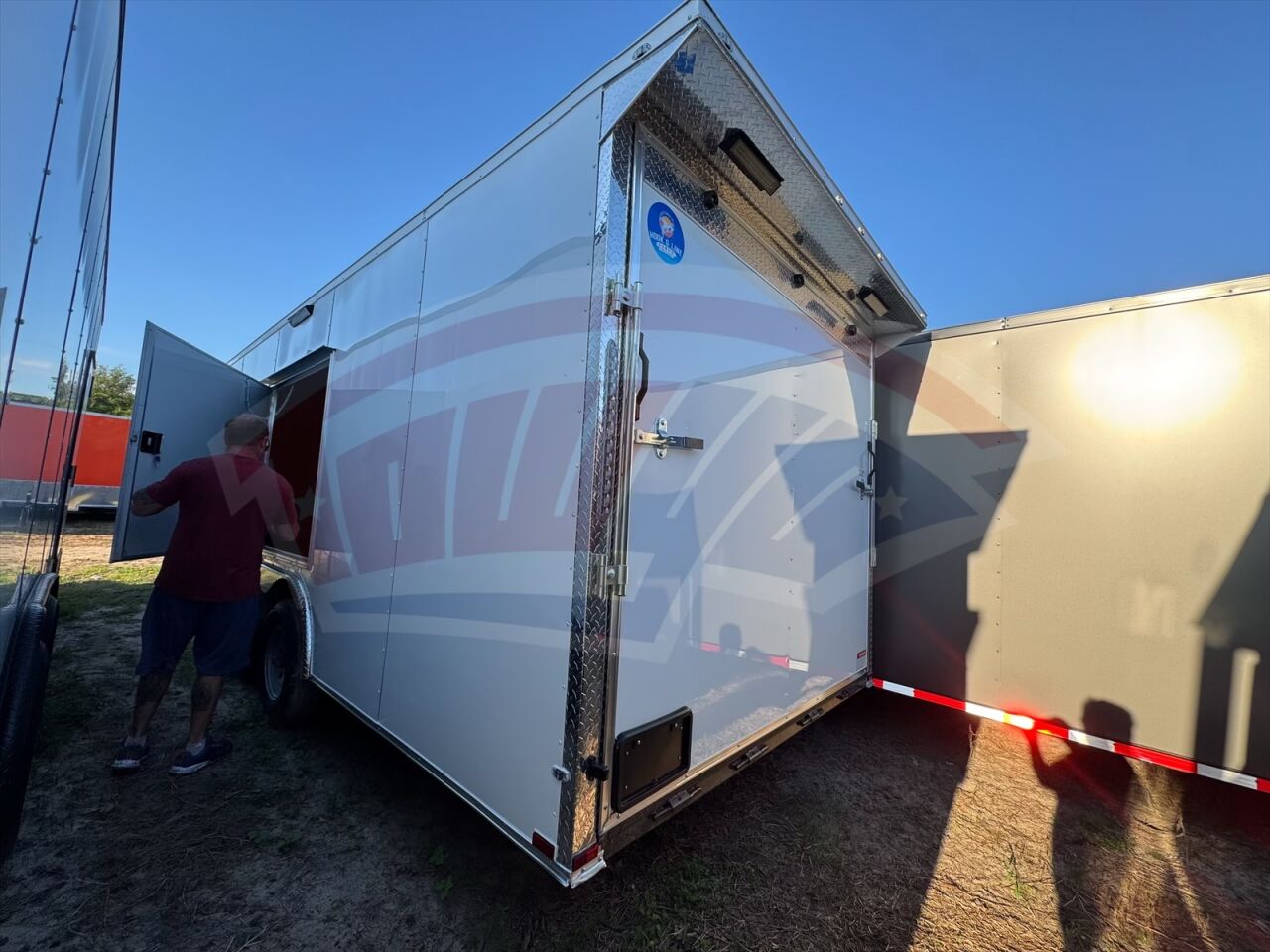 2026 Hook & Line 8.5x24 Cargo enclosed cargo trailer in white