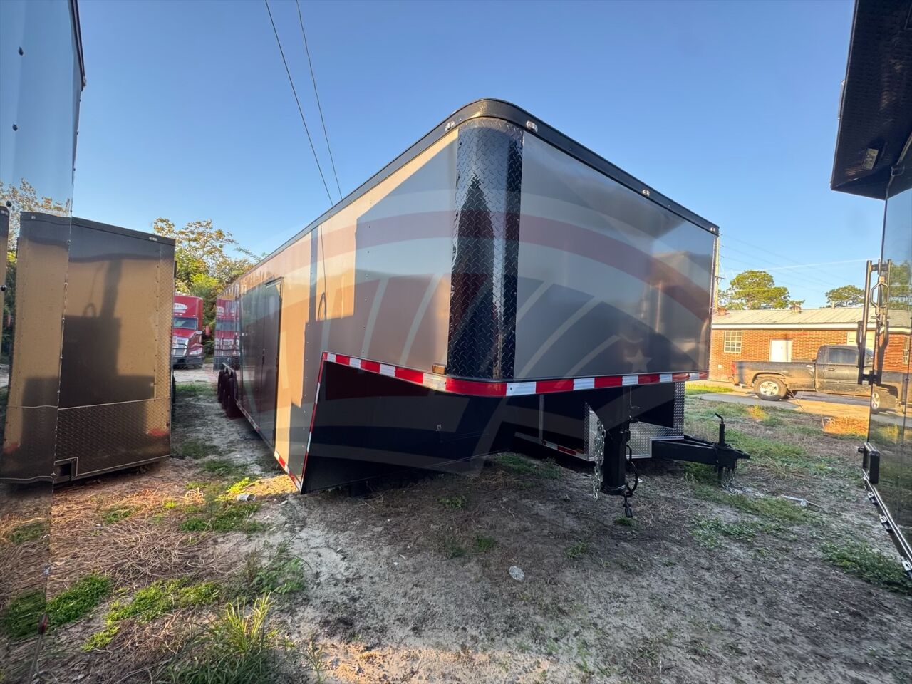 2026 Hook & Line 8.5x40 Enclosed Cargo trailer in charcoal, photo 2