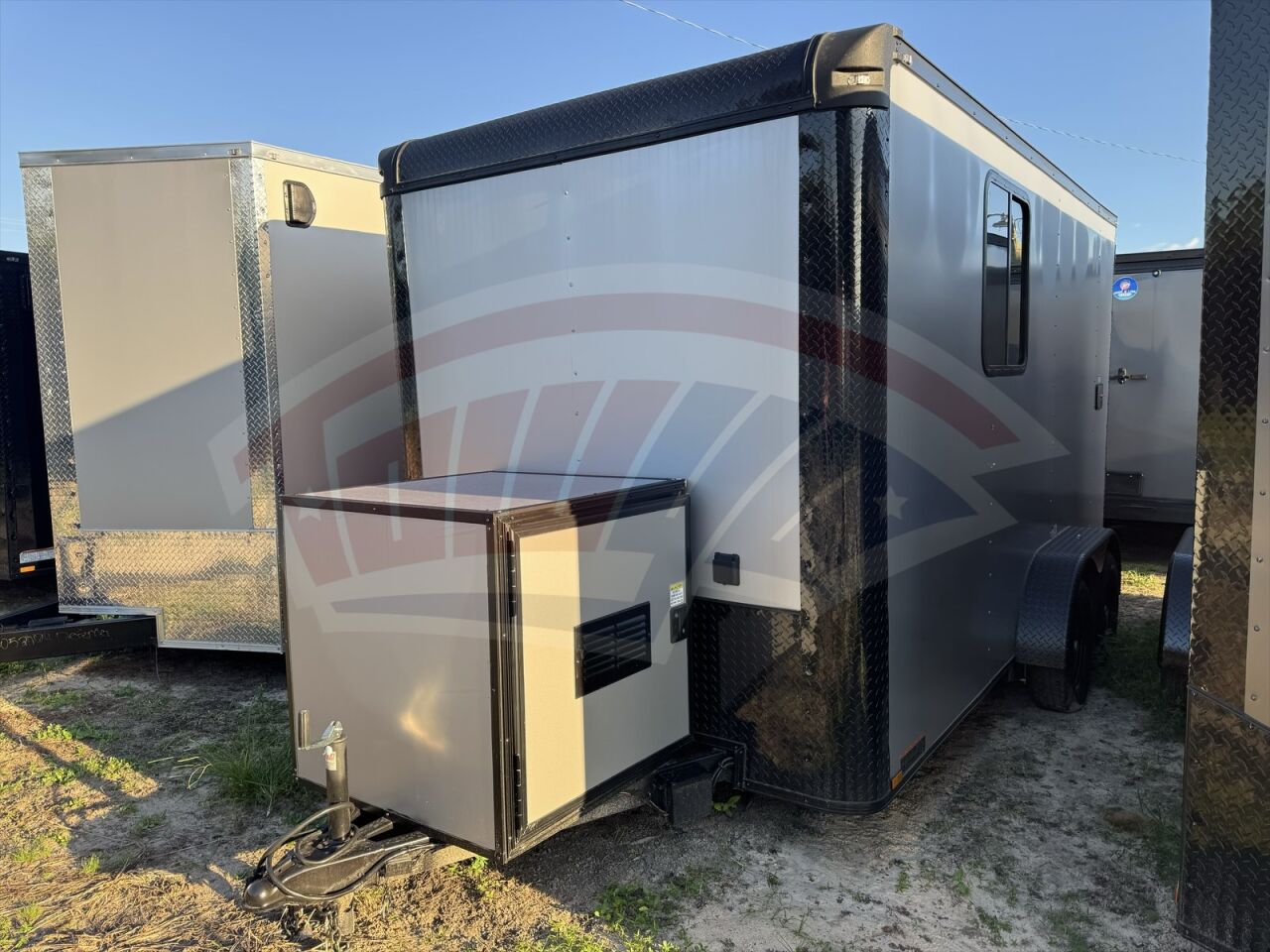 2026 Hook & Line 7x14 Pet Grooming trailer in silver