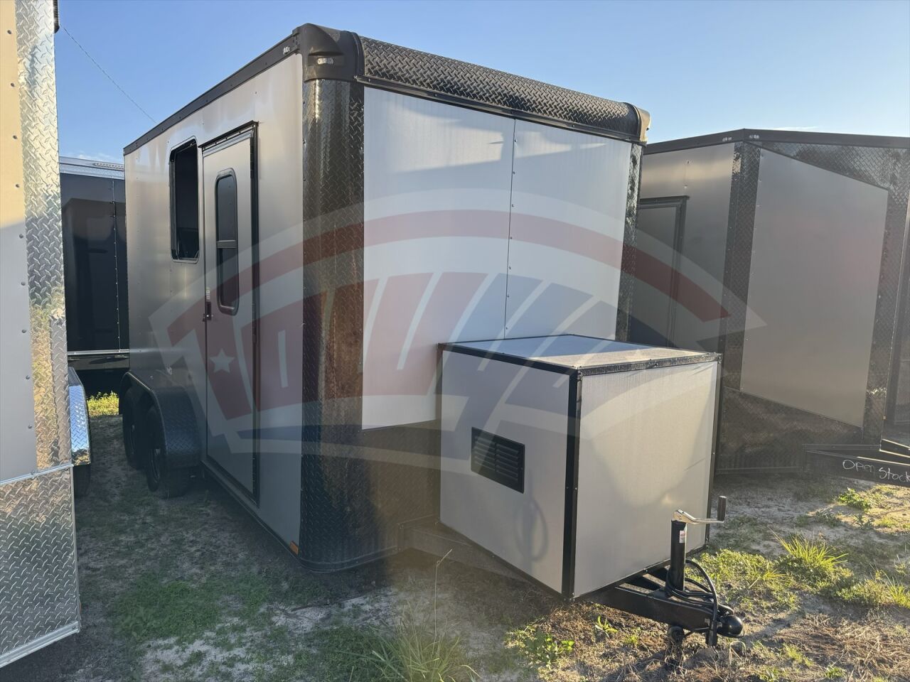 2026 Hook & Line 7x14 Pet Grooming trailer in silver, photo 2