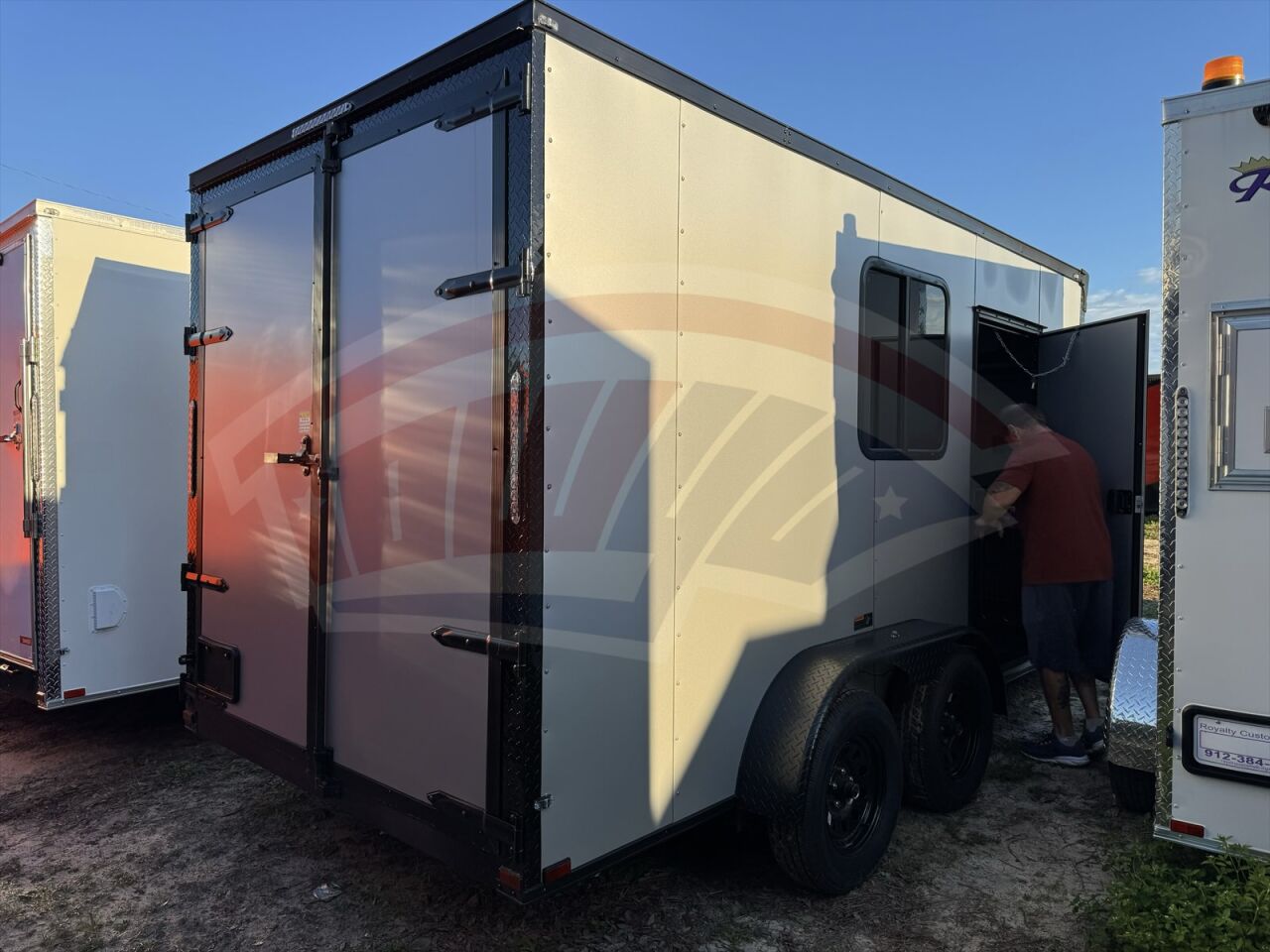 2020 Hook & Line 7x14 Cargo enclosed cargo trailer in silver, photo 3