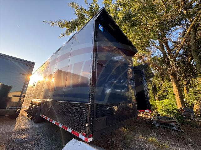 2026 Hook & Line 8.5x36 Cargo race car trailer in indigo blue