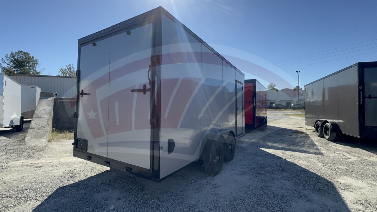 2026 Maximum 7x16 Enclosed Cargo trailer in silver, photo 2