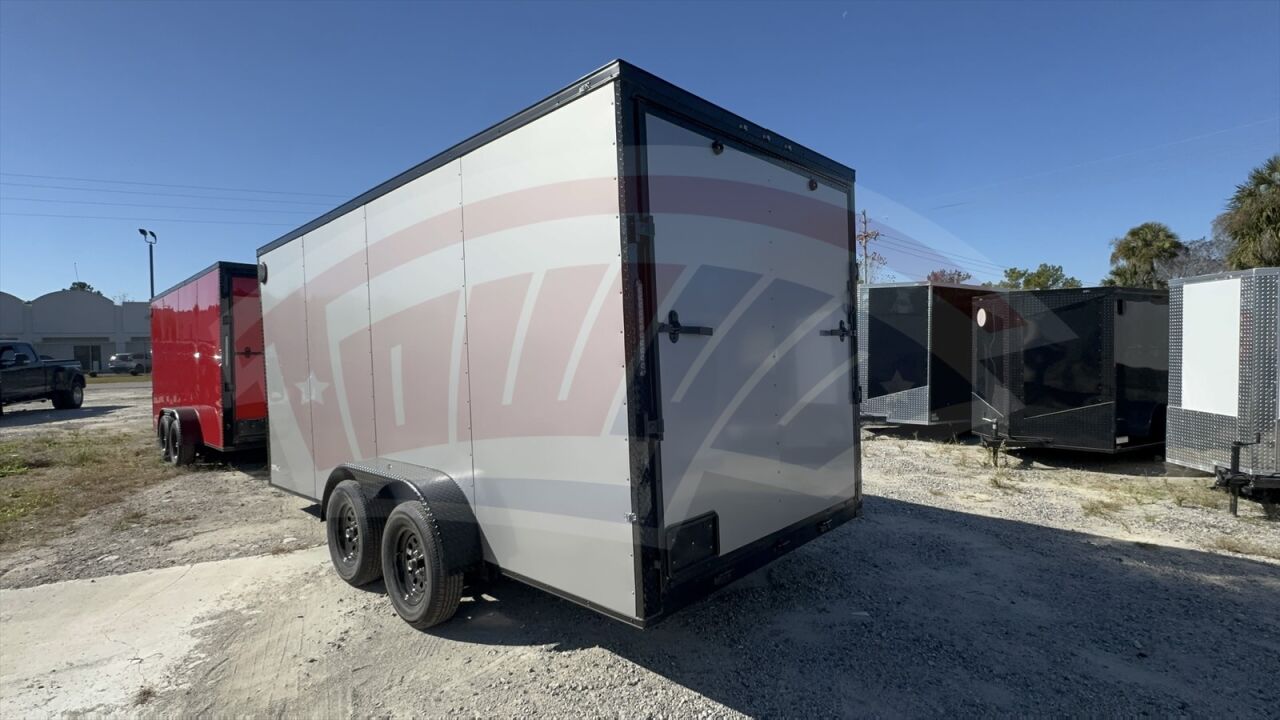 2026 Maximum 7x16 Enclosed Cargo trailer in silver, photo 3