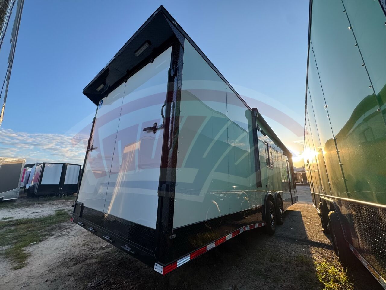 2020 Hook & Line 8.5x32 Cargo enclosed cargo trailer in white, photo 2