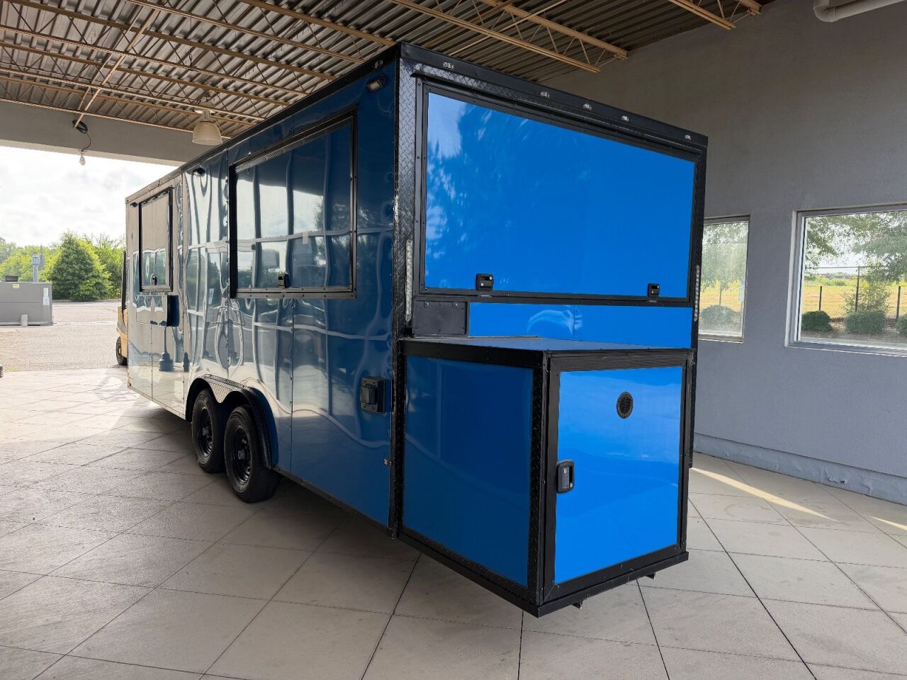 2023 Maximum 8.5x20 Cargo bbq / smoker porch trailer in true blue, photo 14