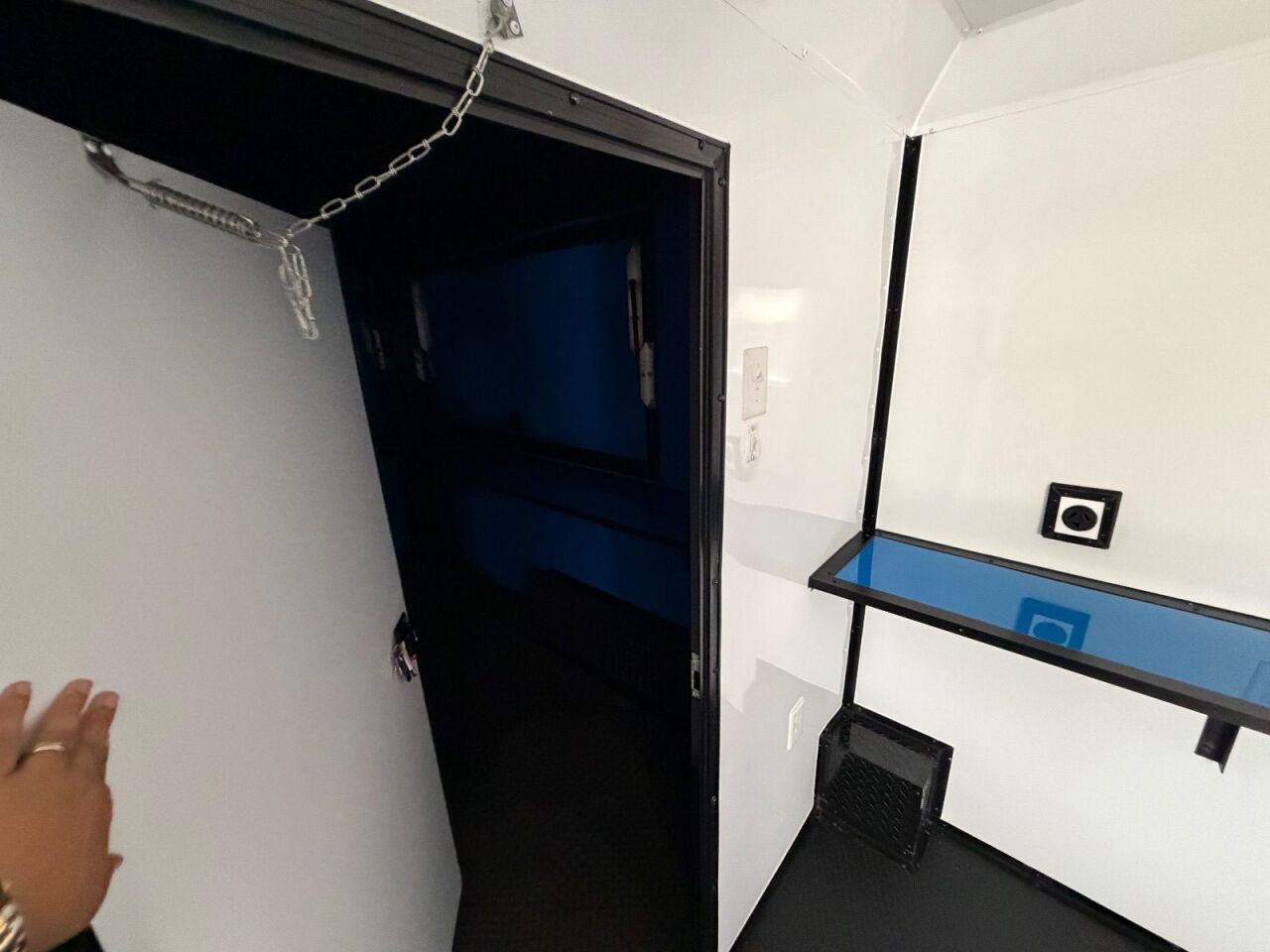 2023 Maximum 8.5x20 Cargo bbq / smoker porch trailer in true blue, photo 19
