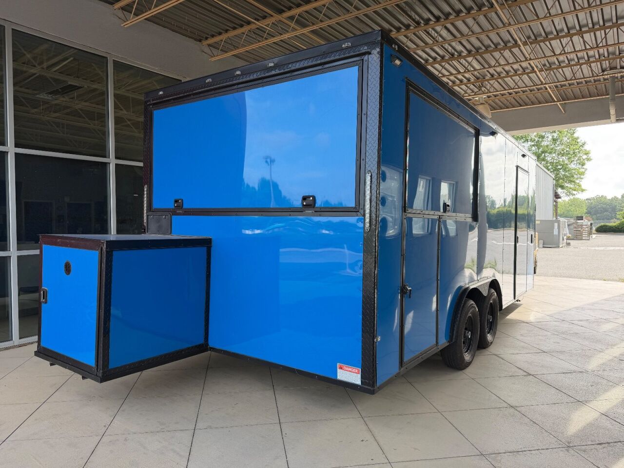 2023 Maximum 8.5x20 Cargo bbq / smoker porch trailer in true blue, photo 15
