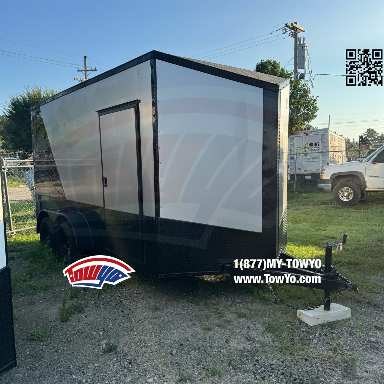 2024 TowYo 7x14 Cargo enclosed cargo trailer in black