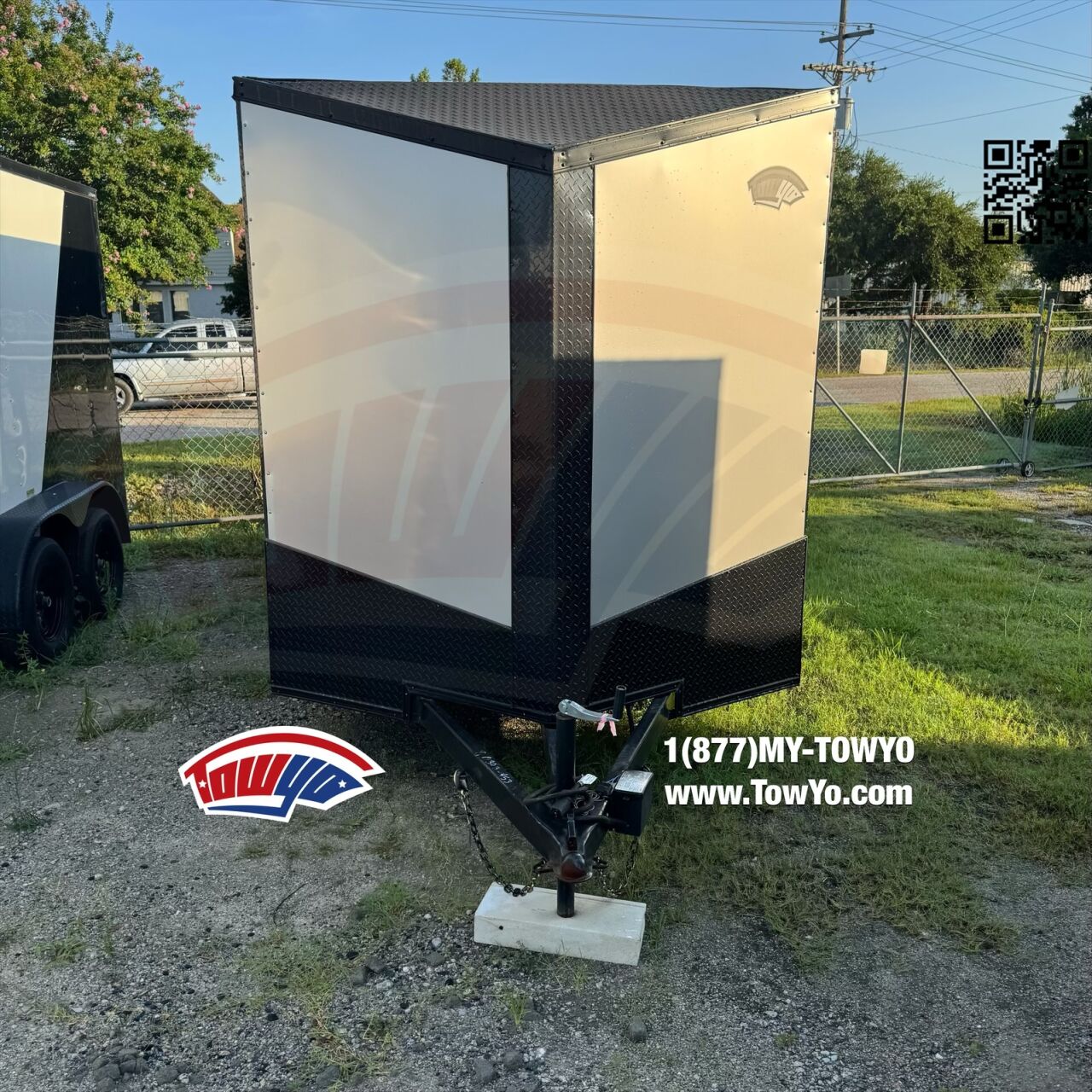 2024 TowYo 7x14 Cargo enclosed cargo trailer in black, photo 3