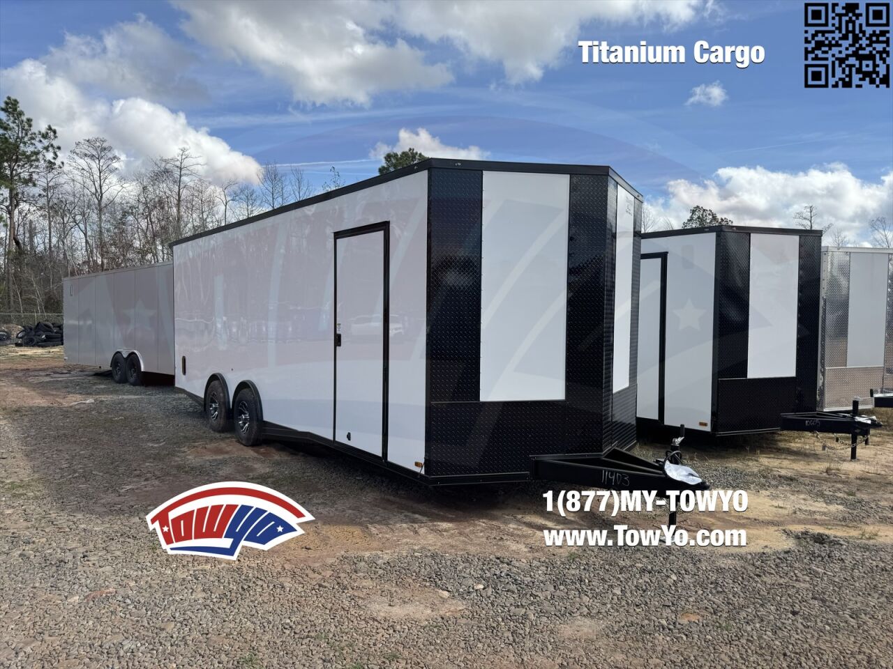 2026 Titanium 8.5x24 Cargo enclosed cargo trailer in white
