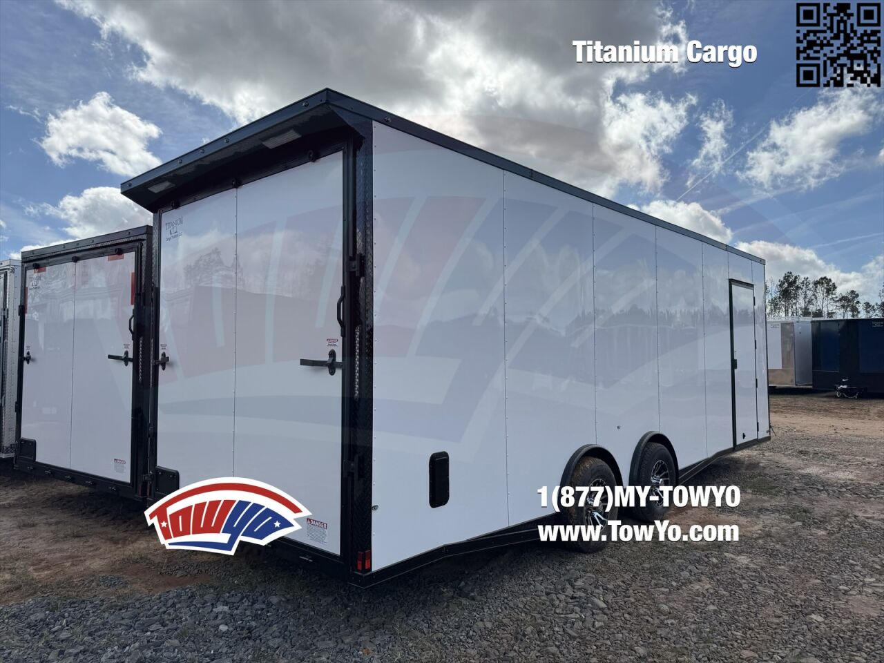 2026 Titanium 8.5x24 Cargo enclosed cargo trailer in white, photo 2