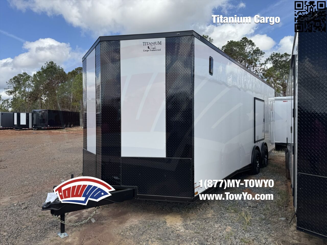 2026 Titanium 8.5x24 Cargo enclosed cargo trailer in white, photo 3
