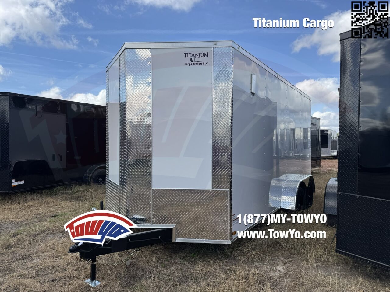 2026 Titanium 7x16 Cargo enclosed cargo trailer in white, photo 2