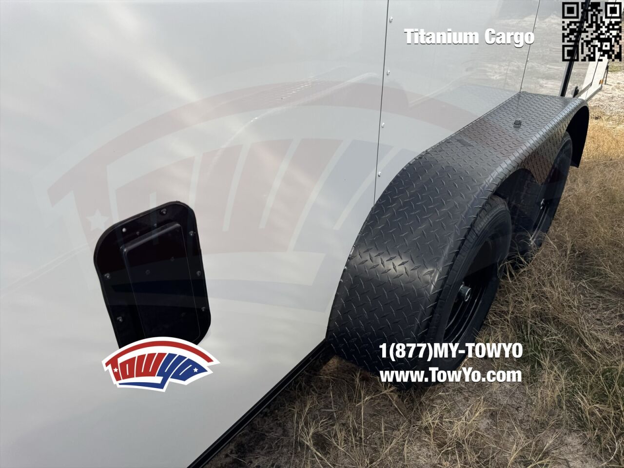 2026 Titanium 7x16 Cargo enclosed cargo trailer in white, photo 3