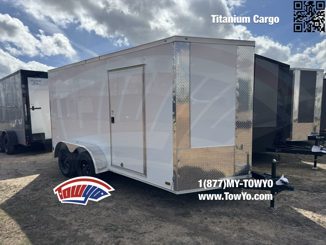 2026 Titanium 7x14 Cargo enclosed cargo trailer in white
