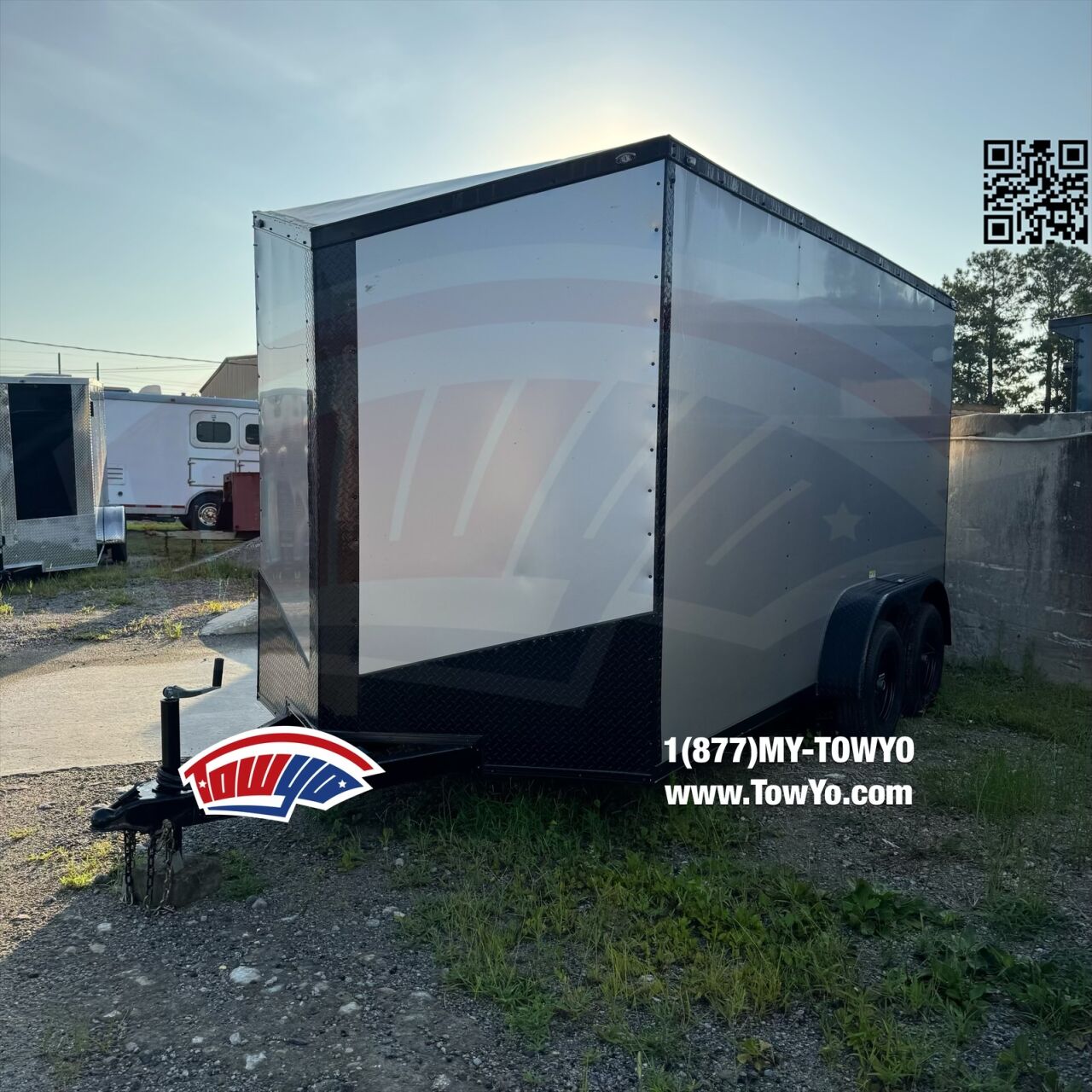 2026 TowYo 7x14 Cargo enclosed cargo trailer in black, photo 2