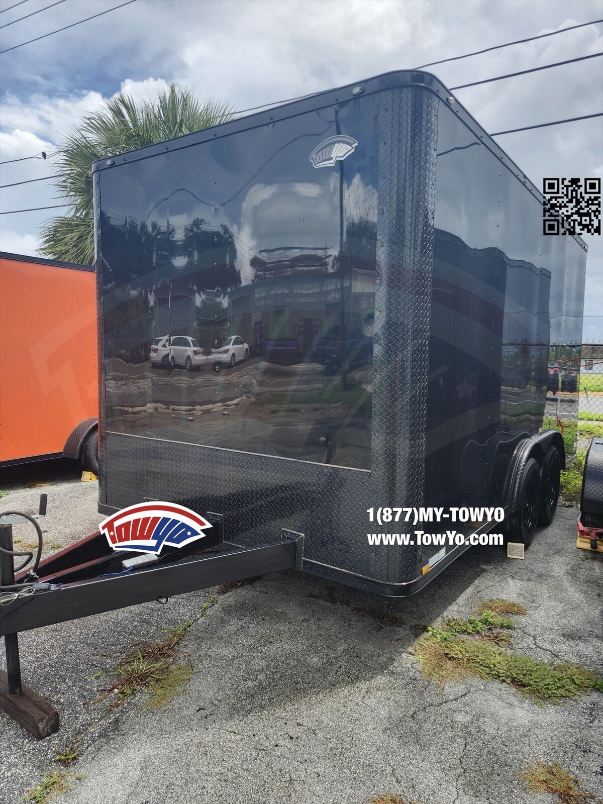 2024 TowYo 8.5x16 Cargo enclosed cargo trailer in black