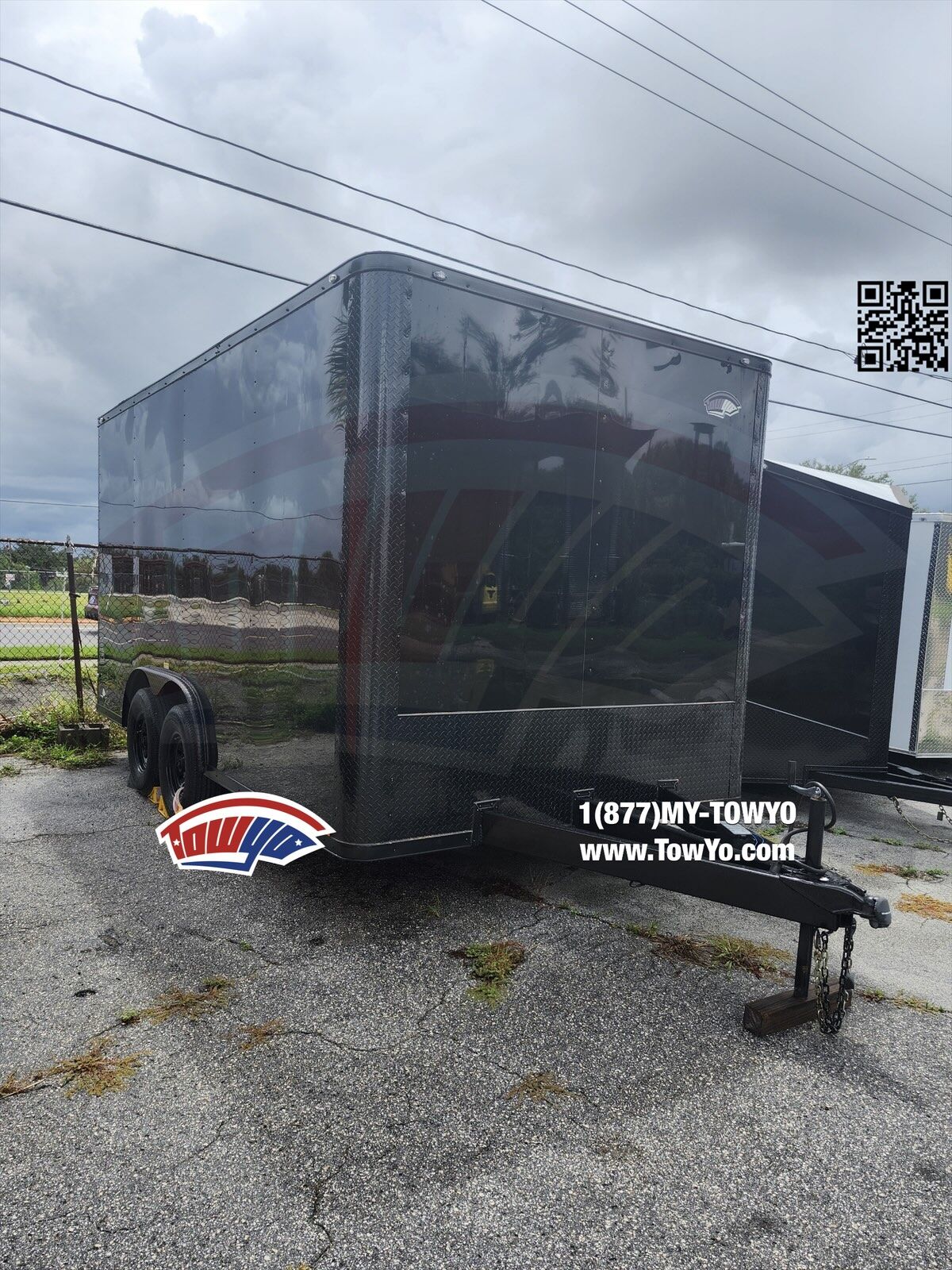 2024 TowYo 8.5x16 Cargo enclosed cargo trailer in black, photo 2