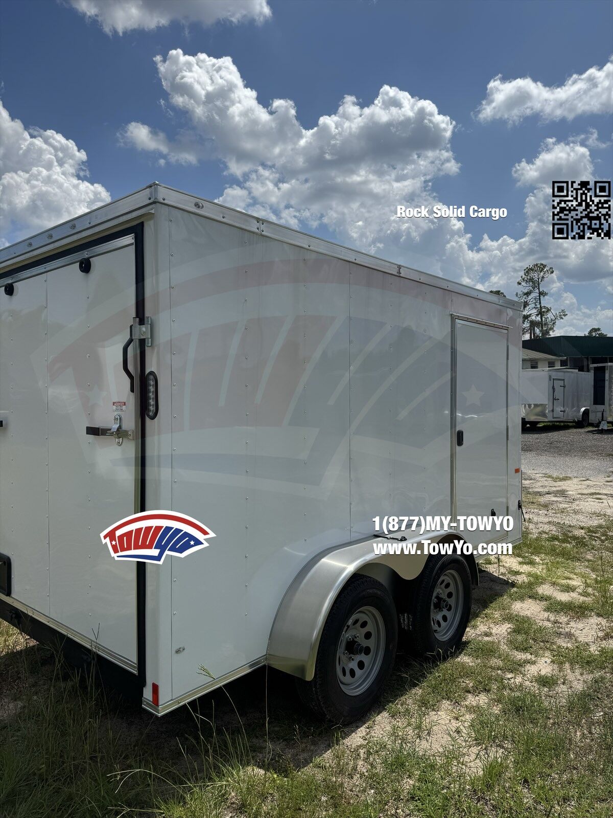 2026 Rock Solid 6x12 Enclosed Cargo trailer in white, photo 3